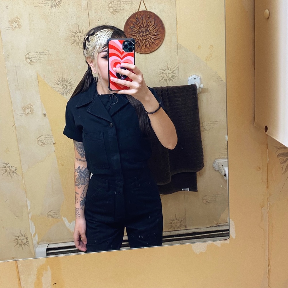 big bud press short sleeve jumpsuit black